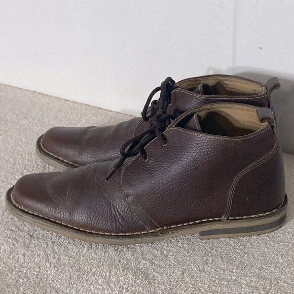 IKON Brown Pebbled Leather High Top Chukka Style Boots 9 - Picture 5 of 12